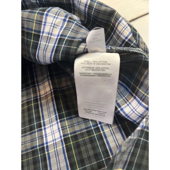 J. Crew Womens embellished beadwork button up, tartan plaid, long sleeve shirt. - Picture 5 of 12